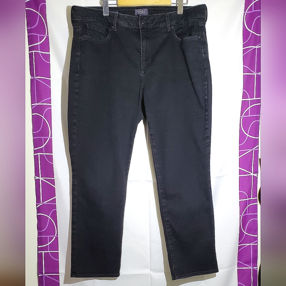 NYDJ Sheri Slim Lift X Tuck Technology Black Women's Jeans - Size 16W